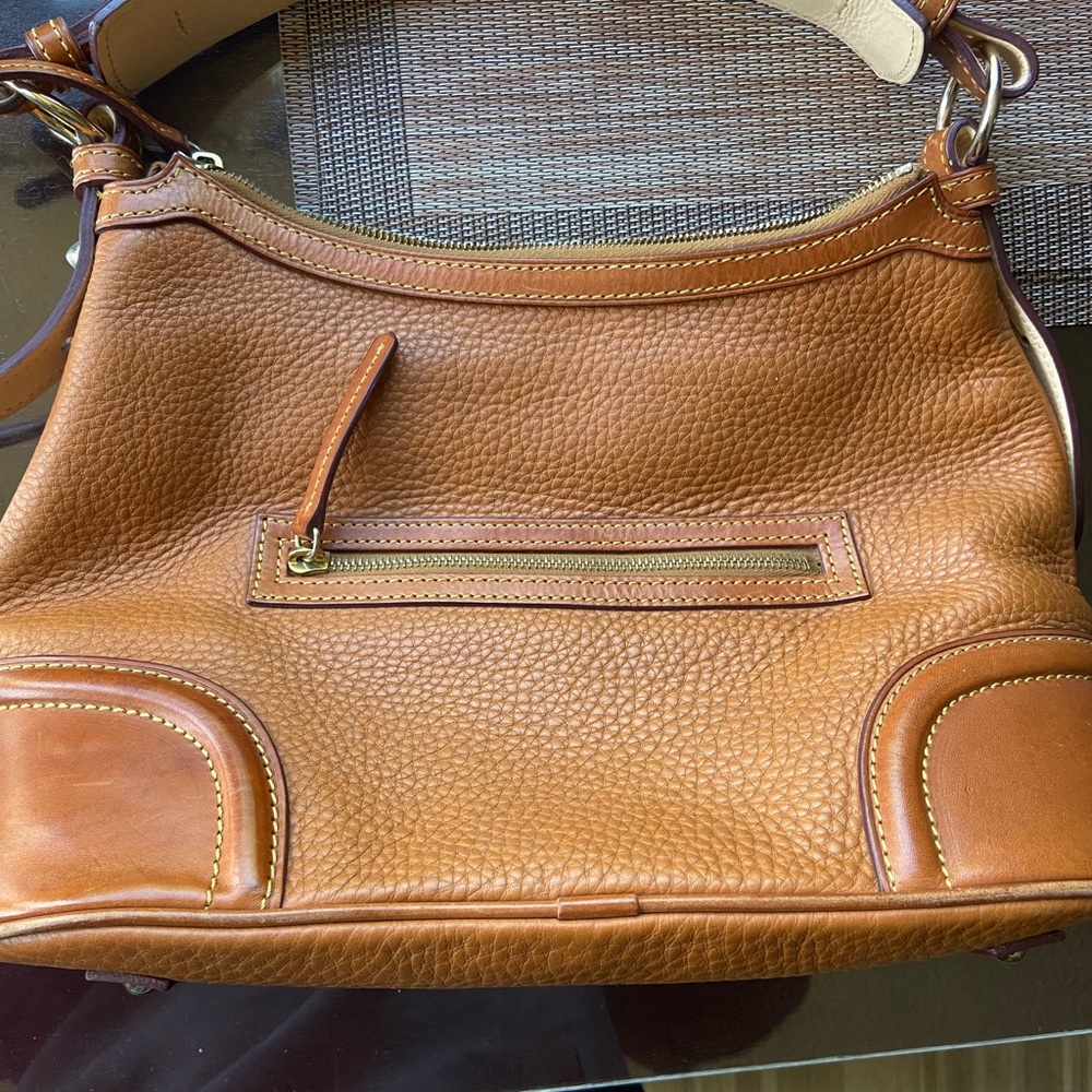 Vintage Dooney Bourke Brown Pebble Grain Leather Buckle Strap Hobo Shoulder Bag - Picture 8 of 14